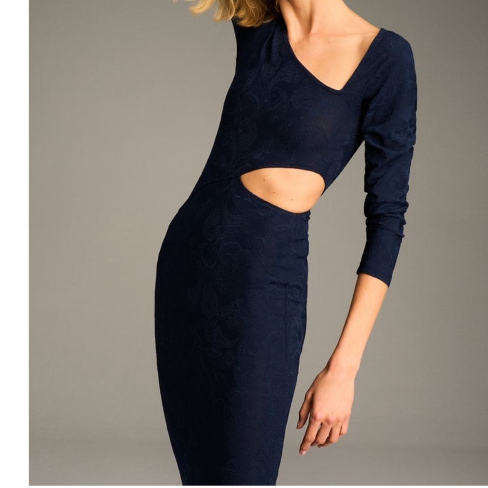Elegant Navy Cutout Dress